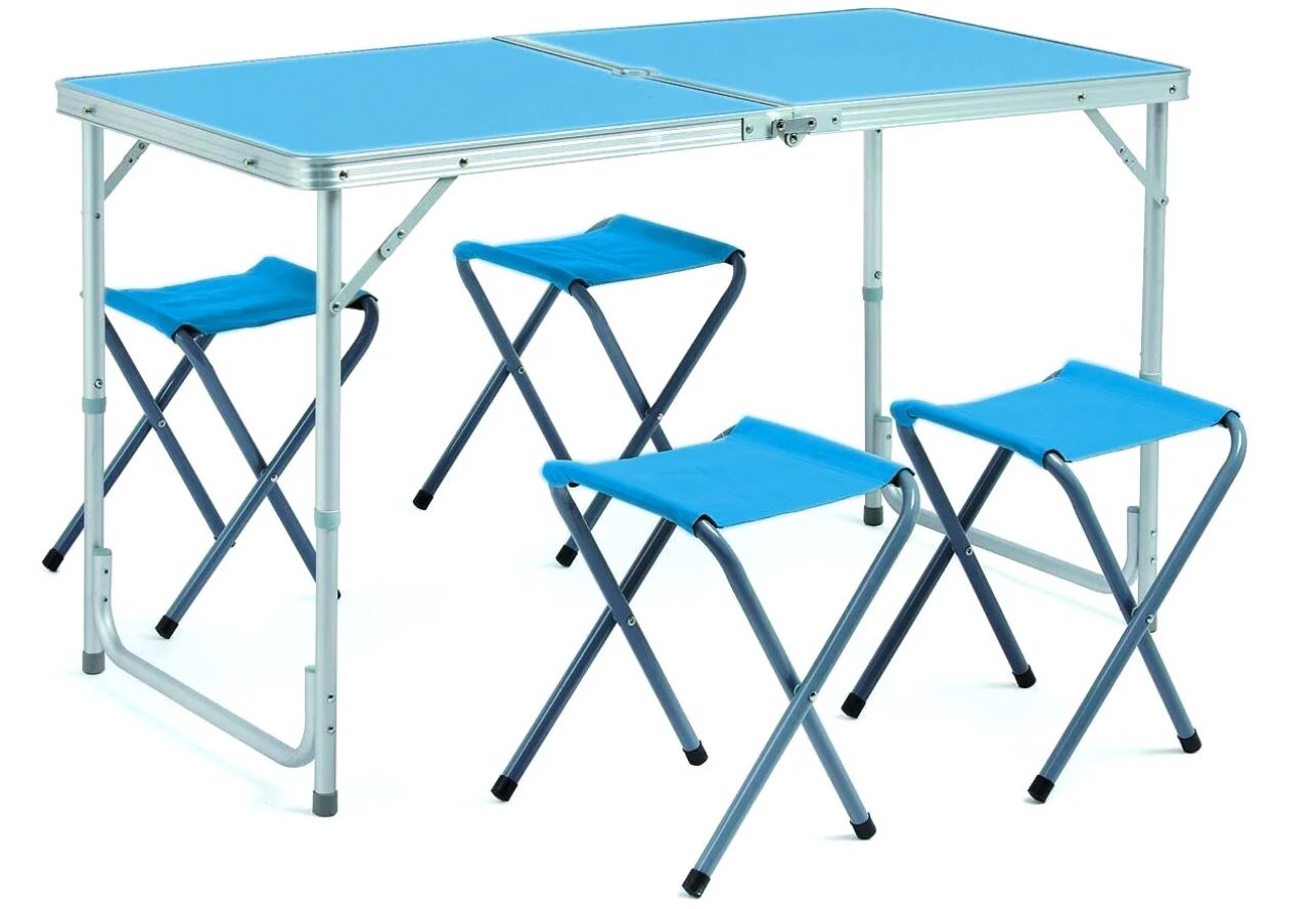 Набор мебели: стол складной и 4 стула Coyote HKTB-1002 (Голубой)