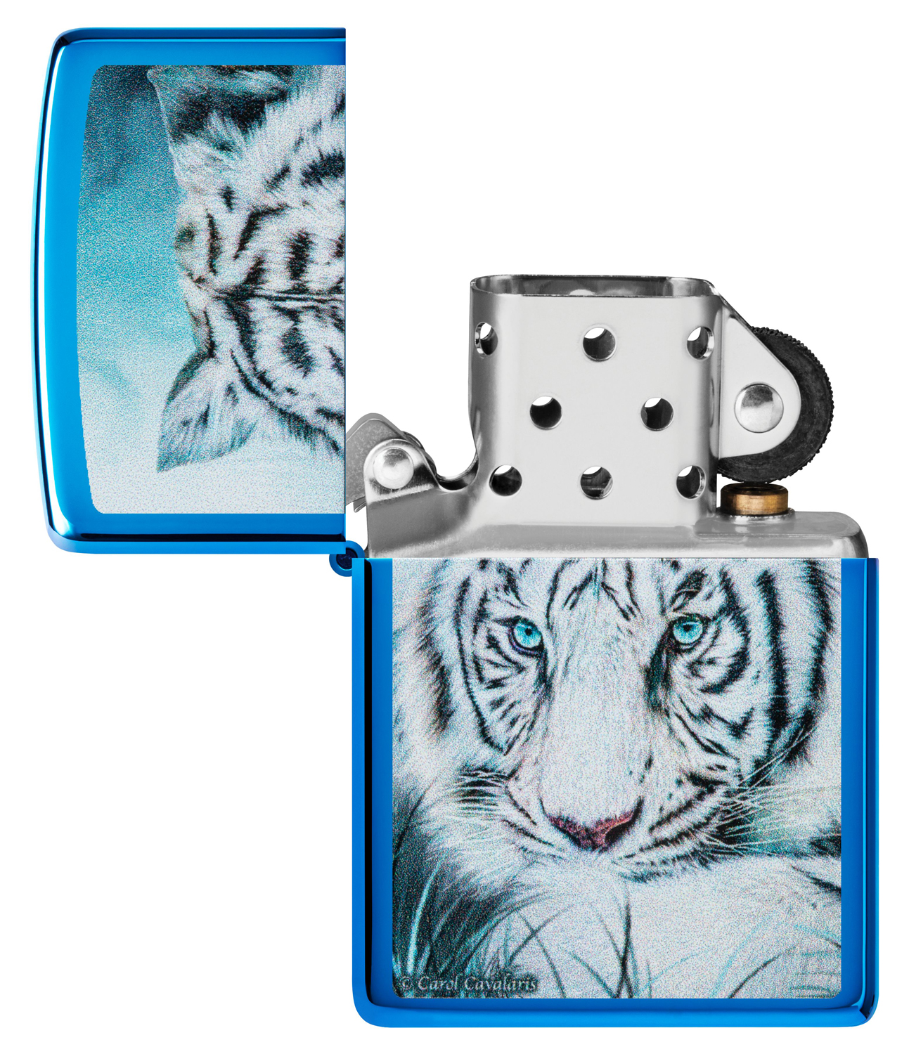Zippo 48951 White Tiger High Polish Blue - туристическое снаряжение в Минске. Фото �2 Zippo 48951 White Tiger High Polish Blue - туристическое снаряжение в Минске. Фото �2