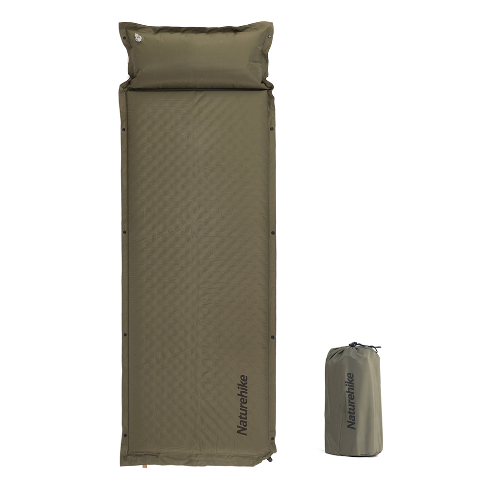 Самонадувающийся коврик Naturehike D01 с подушкой 60 (Зеленый)