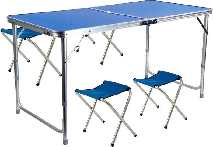 Набор мебели: стол складной и 4 стула SabriaSport (Синий)