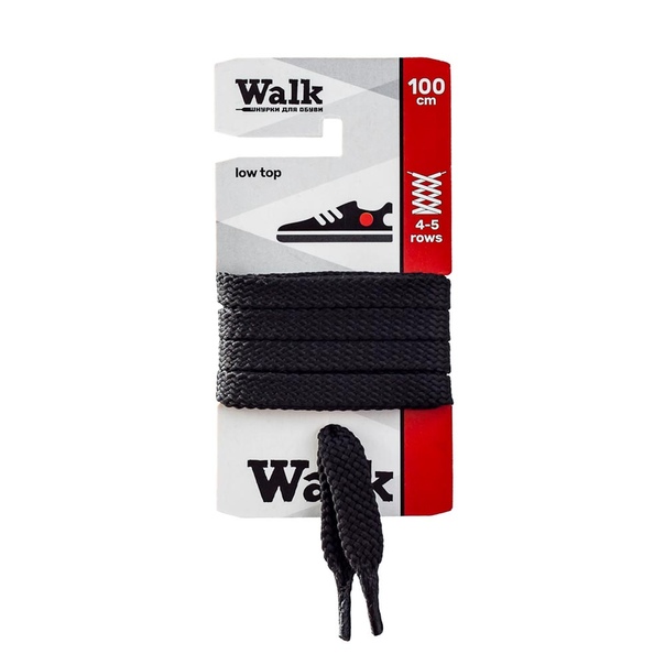 Шнурки для обуви Walk Sport 100см (Черный)