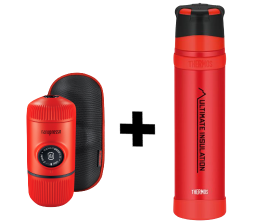 Термос Thermos FFX 0.9л (561657 Красный-Черный + WACACO Nanopresso Case Lava Red)