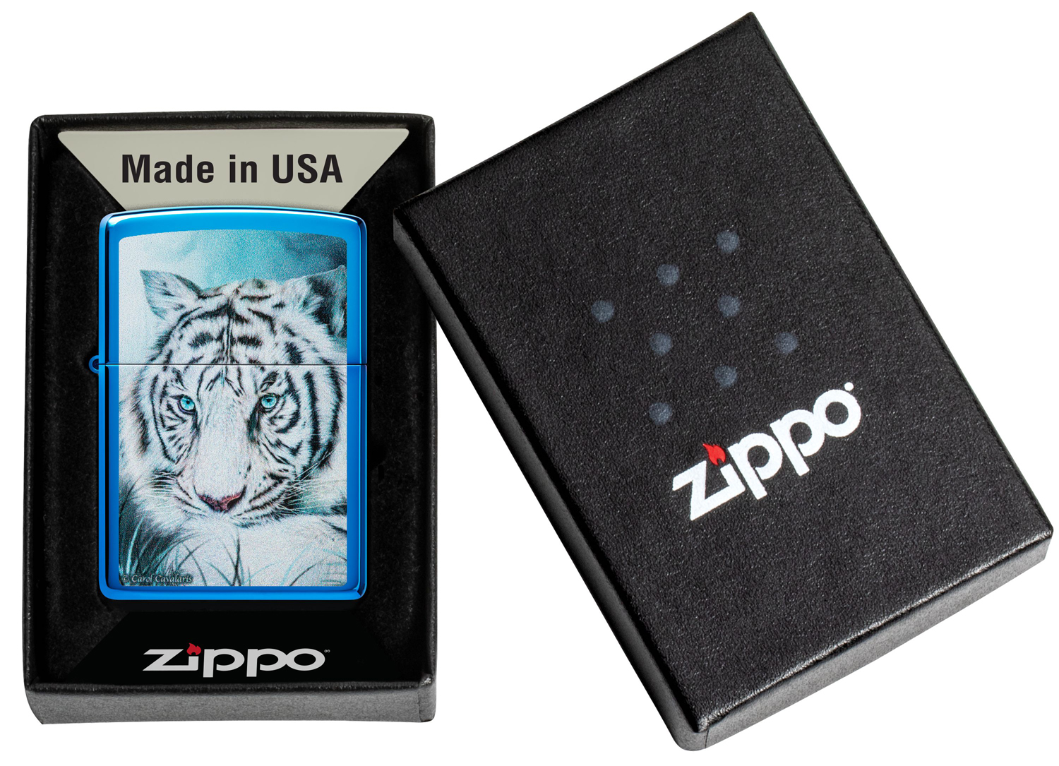 Zippo 48951 White Tiger High Polish Blue - туристическое снаряжение в Минске. Фото �4 Zippo 48951 White Tiger High Polish Blue - туристическое снаряжение в Минске. Фото �4