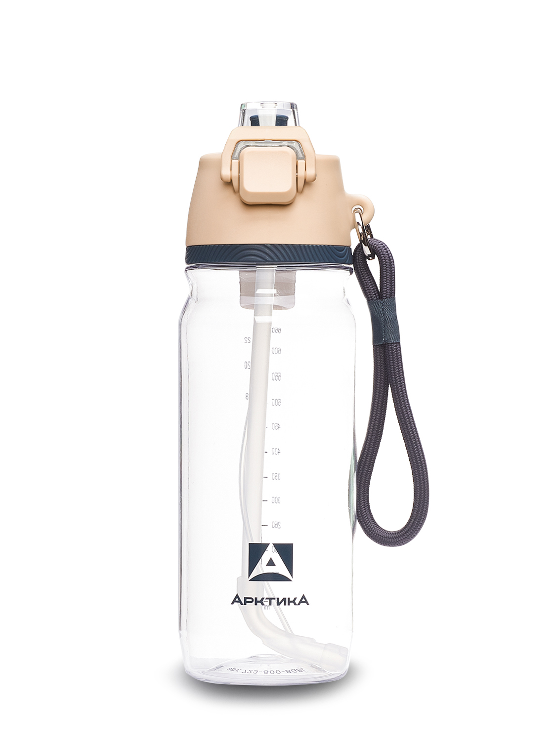 Питьевая бутылка Арктика 723-800 из тритана с трубочкой и распылителем (Песок)