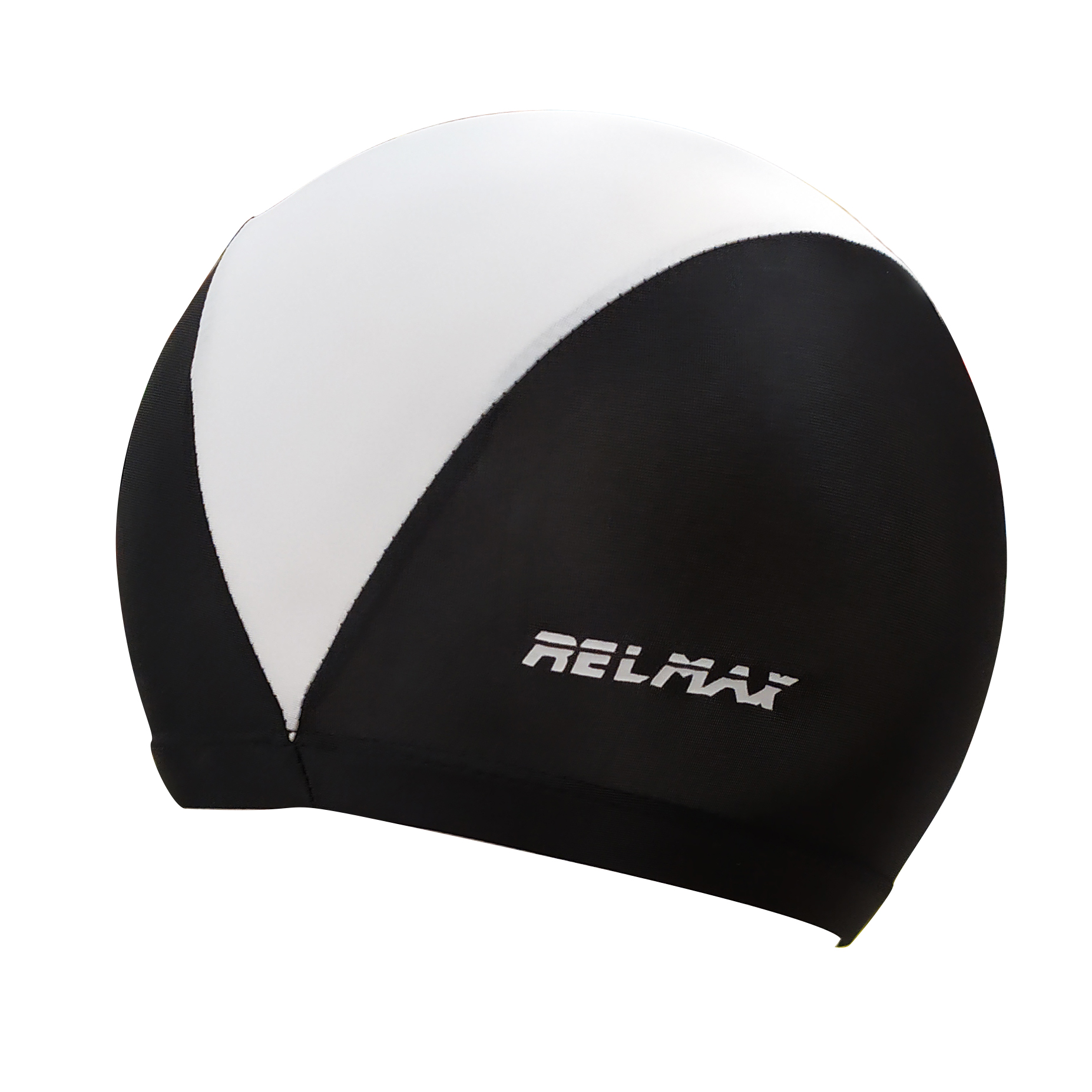 Шапочка для плавания Relmax Polyester тканевая (Черный-белый)