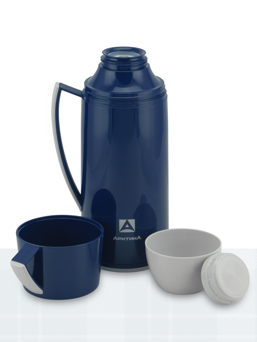 Термос Арктика 1010-1700 классический со стеклянной колбой 1.7 л. (Синий)