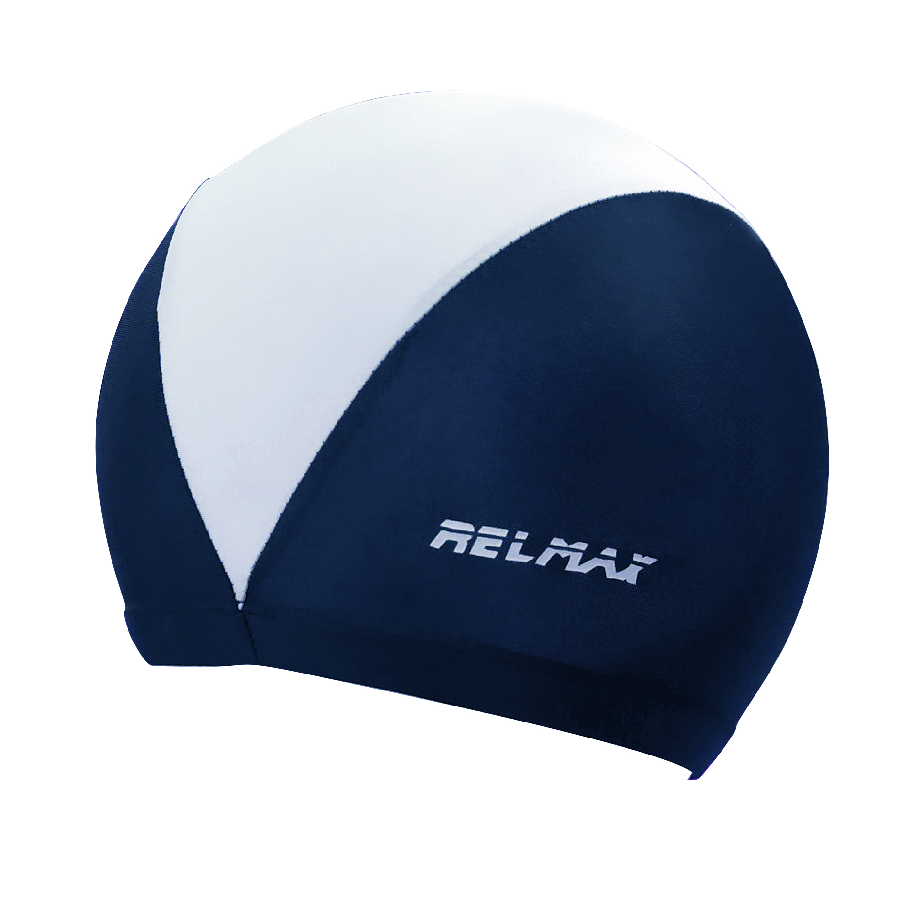 Шапочка для плавания Relmax Polyester тканевая (Синий-белый)