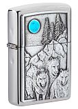 Zippo 49295 Wolf Design Brushed Chrome - туристическое снаряжение в Минске