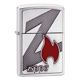 Zippo Z Flame Logo Emblem, Brushed Chrome - туристическое снаряжение в Минске