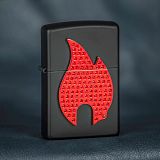 Zippo Bling Flame Emblem, Black Matte - туристическое снаряжение в Минске