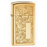 Zippo Slim® Venetian® High Polish Brass - туристическое снаряжение в Минске